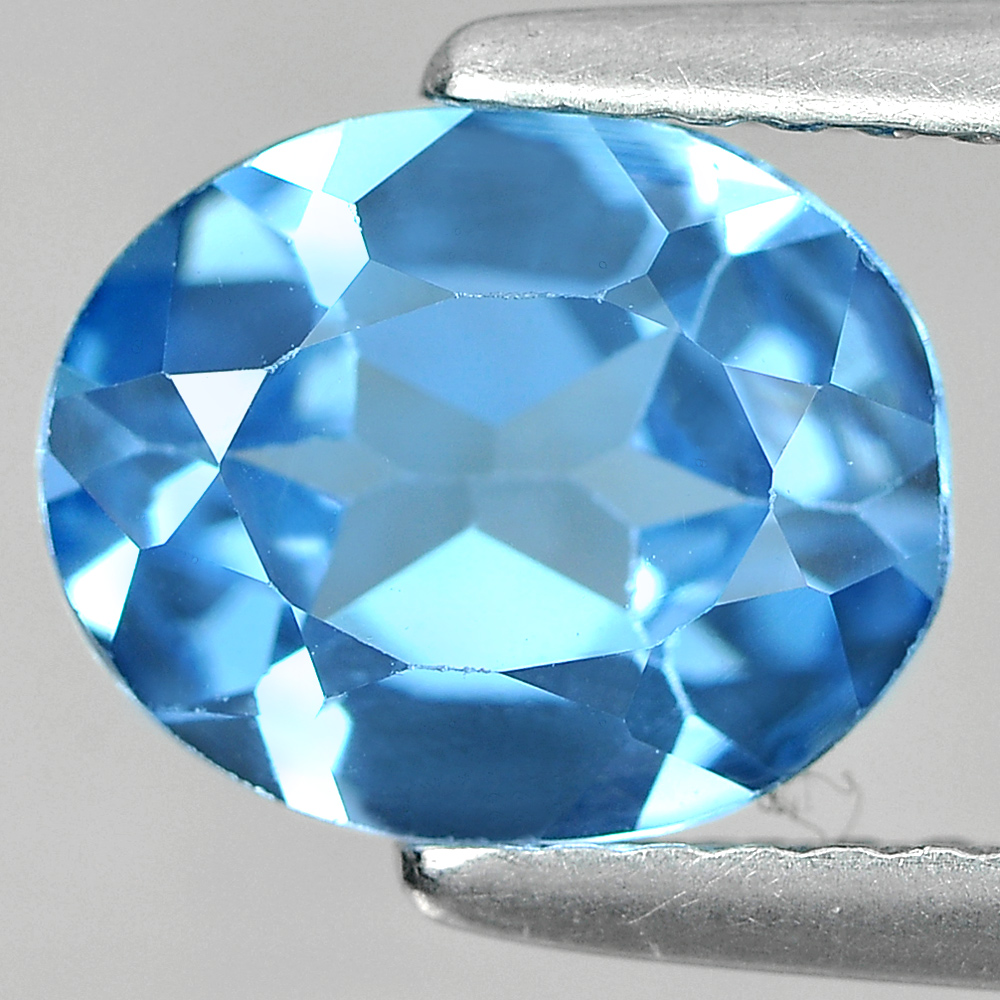 1.74 Ct. Alluring Oval Shape Natural Blue Topaz Gemstone From Brazil