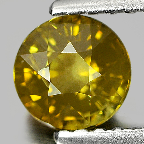 0.68 Ct. 5.4 Mm. Round Natural Lime Green Tourmaline
