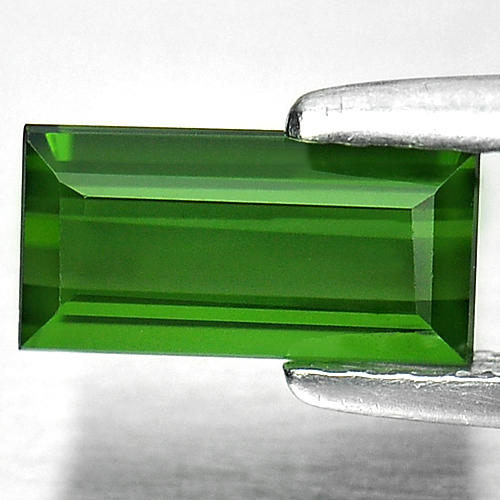 Green Tourmaline Baguette Shape 8.4 x 4.3 Mm. 1.03 Ct. Natural Gemstone Unheated
