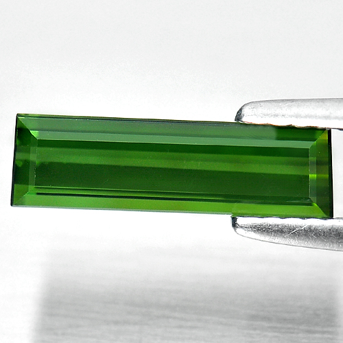 Green Tourmaline Baguette Shape 12.8 x 3.7 Mm. 1.29 Ct. Natural Gemstone