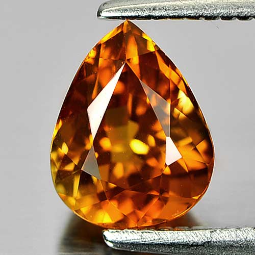 Orange Tourmaline 1.13 Ct. Pear Shape Natural Gemstone Unheated From Nigeria