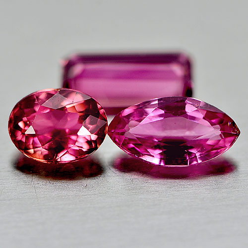1.35 Ct. 3 Pcs. Beauty Color Natural Fancy Color Tourmaline Gemstones