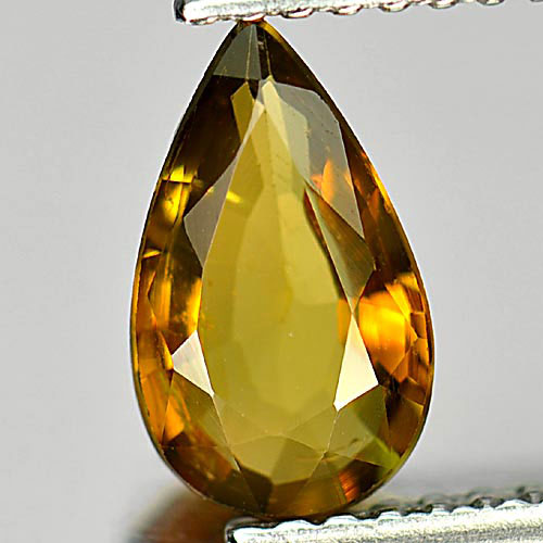 Yellow Tourmaline 0.87 Ct. Pear Shape 9 x 5.3 Mm. Natural Gemstone Unheated