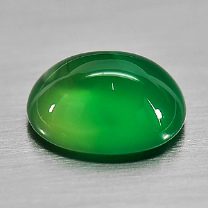 1.23 Ct. Oval Cabochon Natural Green Agate From Madagascar Unheated