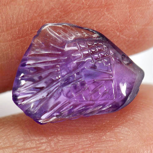 3.56 Ct. Fish Carving Natural Gemstone Violet Amethyst From Brazil