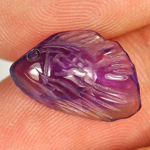 2.50 Ct. Fish Carving Natural Gemstone Violet Amethyst From Brazil