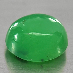 Green Chrysoprase 2.29 Ct. Oval Cabochon 8.6 x 7.5 Mm. Natural Gemstone Unheated