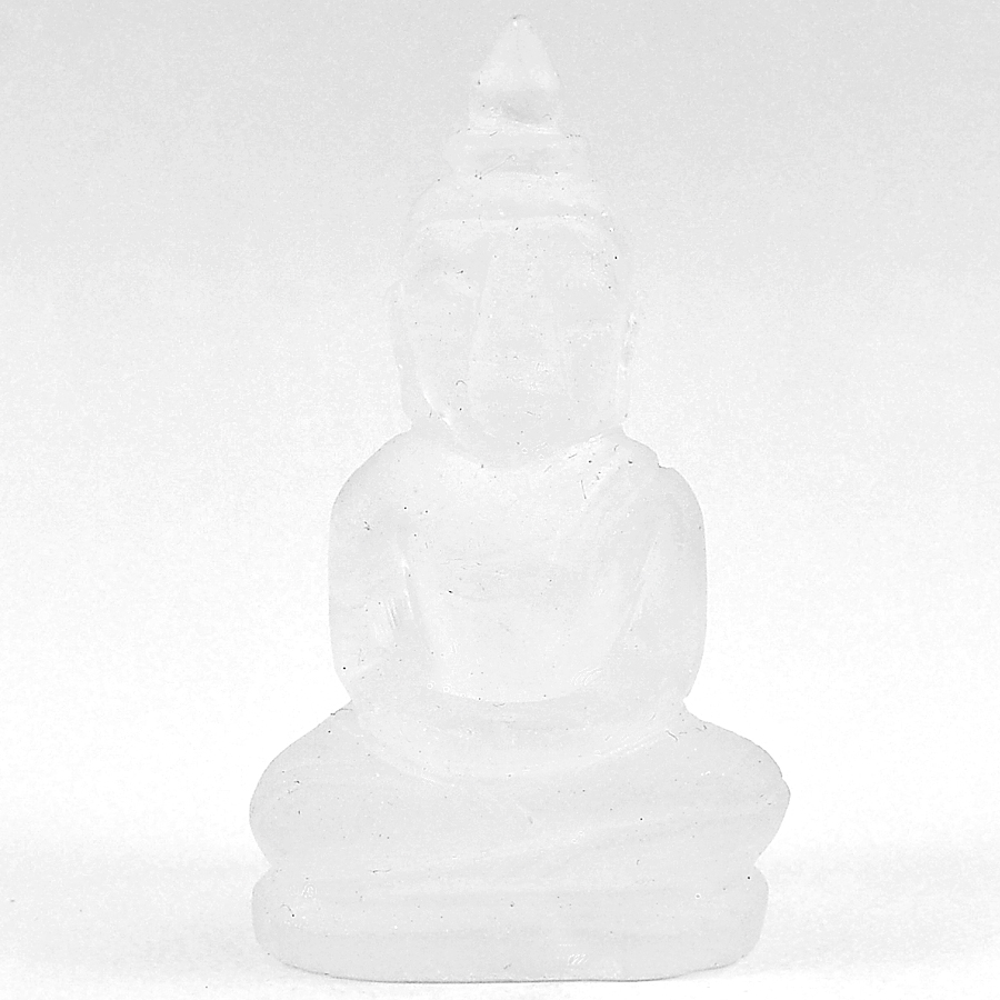 White Quartz 60.19 Ct. Buddha Carving 40 x 22 Mm. Natural Unheated Thailand