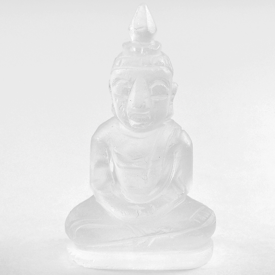 White Quartz 56.25 Ct. Buddha Carving 40 x 22 Mm. Natural From Thailand Unheated