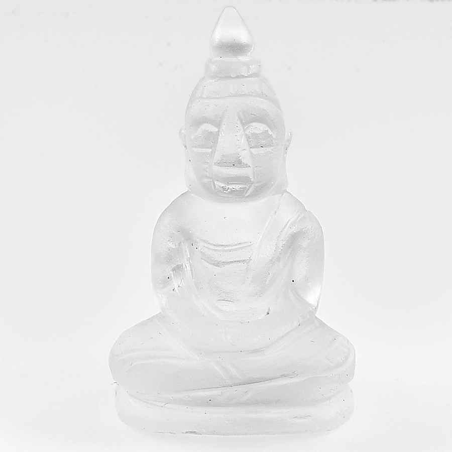 White Quartz Buddha Carving 60.76 Ct. Natural Gemstone Unheated