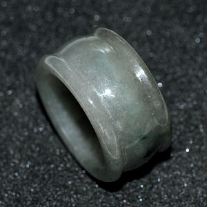 50.21 Ct. Good Natural White Green Ring Jade Size 10 Thailand Unheated