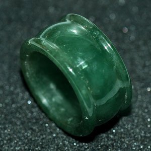 51.79 Ct. Beautiful Natural Green Ring Jade Size 10 Thailand Unheated
