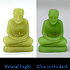 Natural Fluorescent Burmese 41.18 Ct. Happy Monk Carving Shape