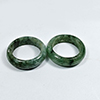 35.90 Ct. 2 Pcs. Beauteous Natural Gems White Green Rings Jade Size 7