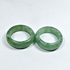 39.20 Ct. 2 Pcs. Beauteous Natural Gems White Green Rings Jade Size 6.5