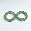 34.30 Ct. 2 Pcs. Beauteous Natural Gems White Green Rings Jade Size 6.5