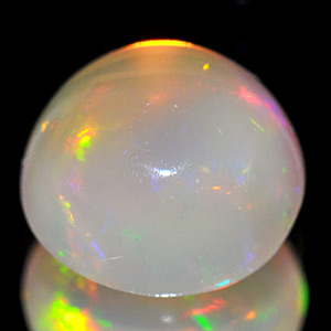 Opal Multi Color 1.34 Ct. Round Cabochon 7.4 Mm. Natural Unheated Gem Sudan