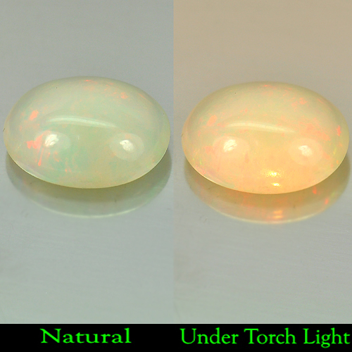 Opal Multi Color 2.54 Ct. Oval Cabochon 11.6 x 8.9 Mm. Natural Gemstone Unheated