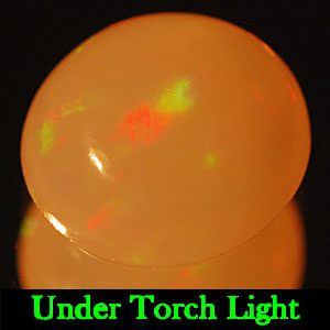 Unheated 0.80 Ct. Round Cab Natural Multi Color Opal