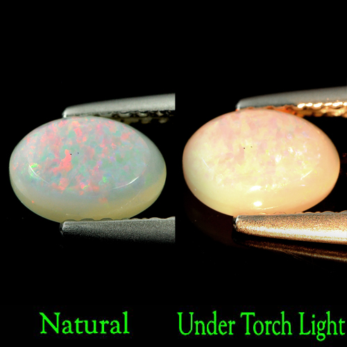 0.62 Ct. Oval Cabochon Natural Gemstone Multi Color Opal Unheated