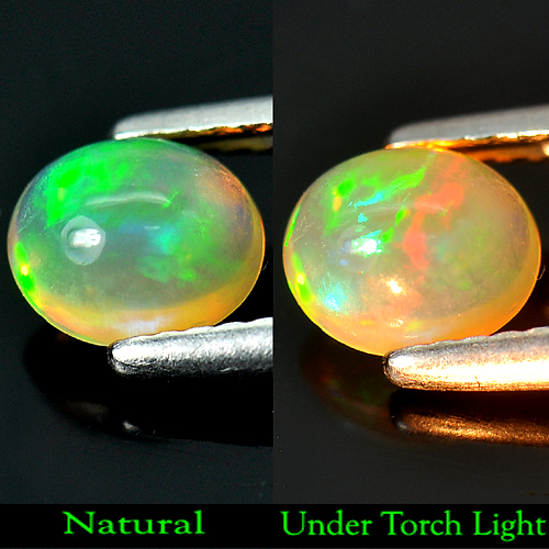 0.61 Ct. Oval Cabochon Natural Multi Color Opal Gem