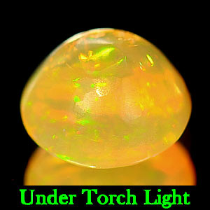 Good Luster 0.48 Ct Round Cab Natural Multi Color Opal