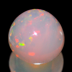 Good Luster 0.83 Ct. Round Cab Natural Multi Color Opal