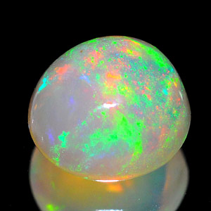 Good Luster 0.45 Ct. Round Cab Natural Multi Color Opal