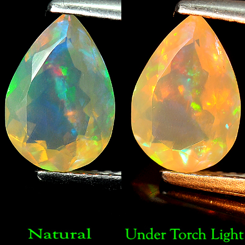 0.94 Ct. Pear Cut Natural Multi-Color Play Of Colour Opal Gemstone Unheated