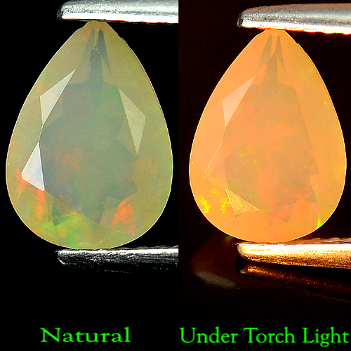 0.99 Ct. Pear Shape Natural Multi - Color Play Of Colour Opal Unheated