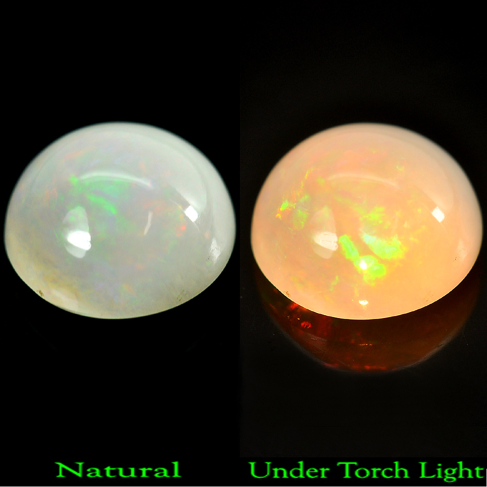 Unheated Gem 2.73 Ct. Round Cabochon Natural Multi-Color Play Of Colour Opal