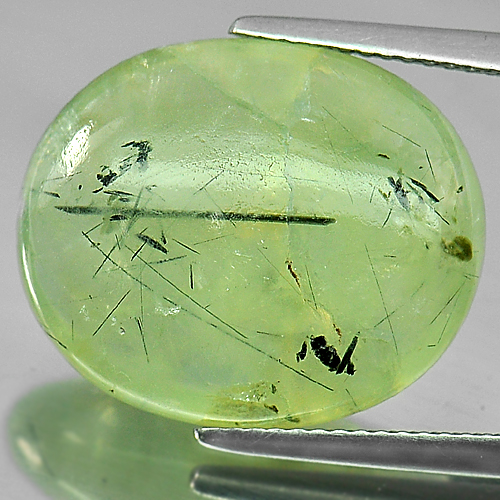 18.55 Ct. Oval Cabochon Natural Gem Green Prehnite Unheated