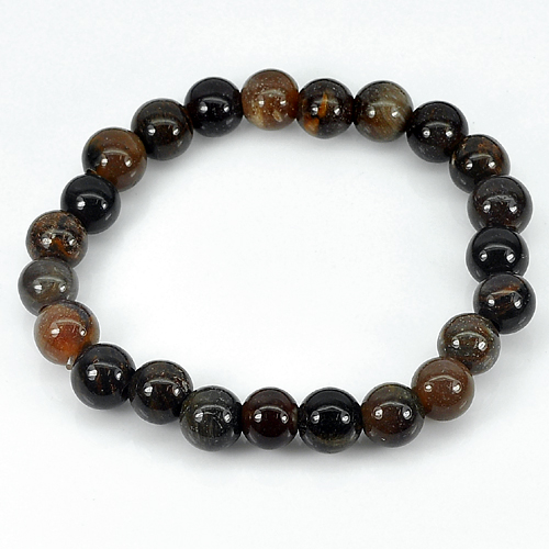 89.94 Ct. Natural Petrified Wood Unheated Brown Unique Pattern Bracelet 8 Inch.
