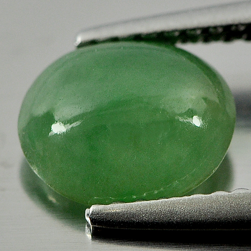 1.71 Ct. Oval Cabochon Shape Natural Gemstone Green Jade Thailand