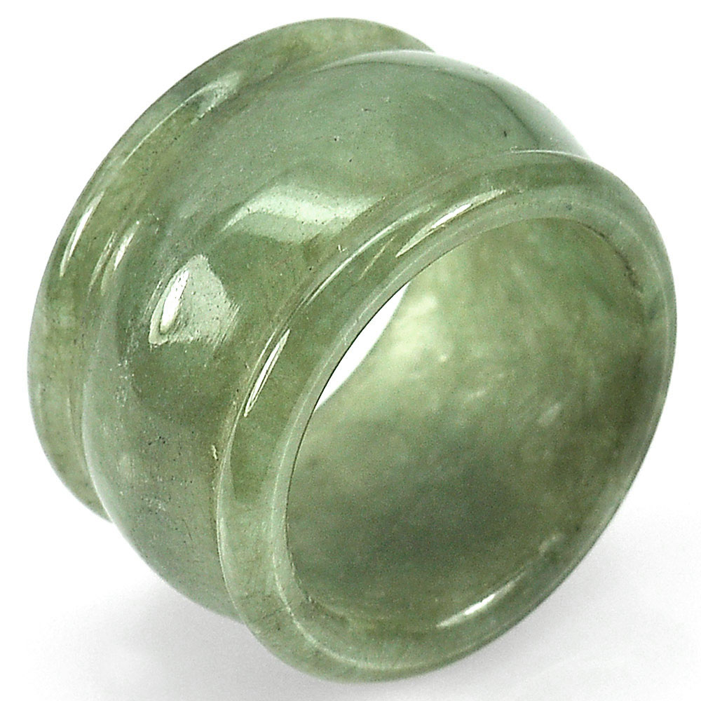 41.64 Ct. Green Jade Ring Size 9 Natural Gemstone Unheated