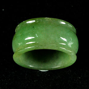 31.44 Ct. Natural Green White Ring Jade 9 Sz Unheated