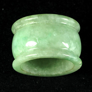 45.81 Ct. Natural White Green Ring Jade 8.5 Sz Unheated