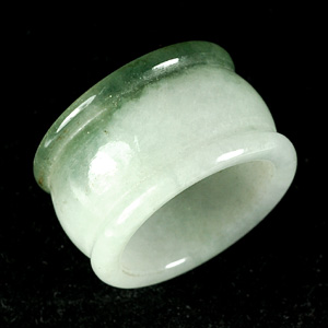 42.51 Ct. Natural White Green Ring Jade Sz 8.5 Unheated
