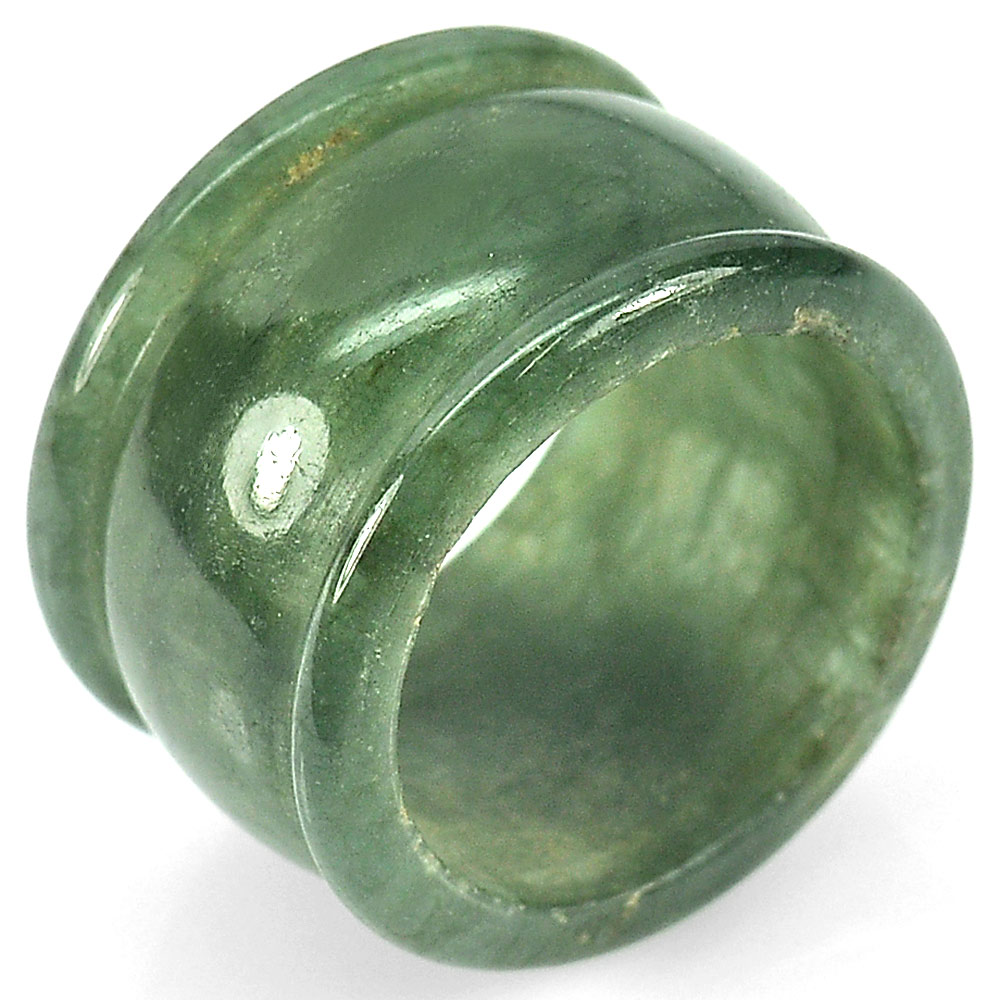 41.11 Ct. Natural Green White Ring Jade Unheated