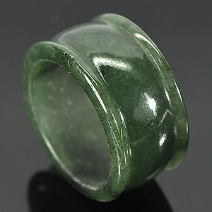 38.15 Ct. Blazing Natural Green Ring Jade Size 9.5 Unheated
