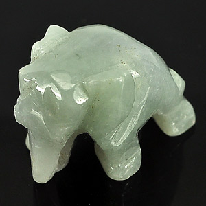 Charming 68.82 Ct. Natural Green Jade Carving Elephant Thailand