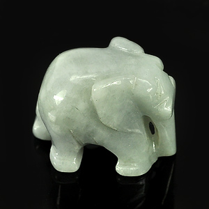 Beautiful 71.20 Ct. Natural Green Jade Carving Elephant Unheated