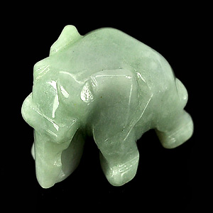 67.43 Ct. Nice Natural White Green Jade Carving Elephant Thailand