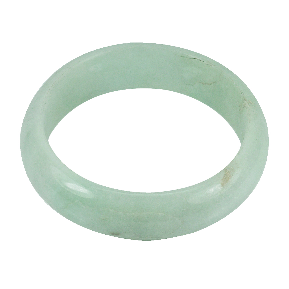 278.79 Ct. Size 68 x 55 x 16 Mm. Natural Green Color Jade Bangle Unheated
