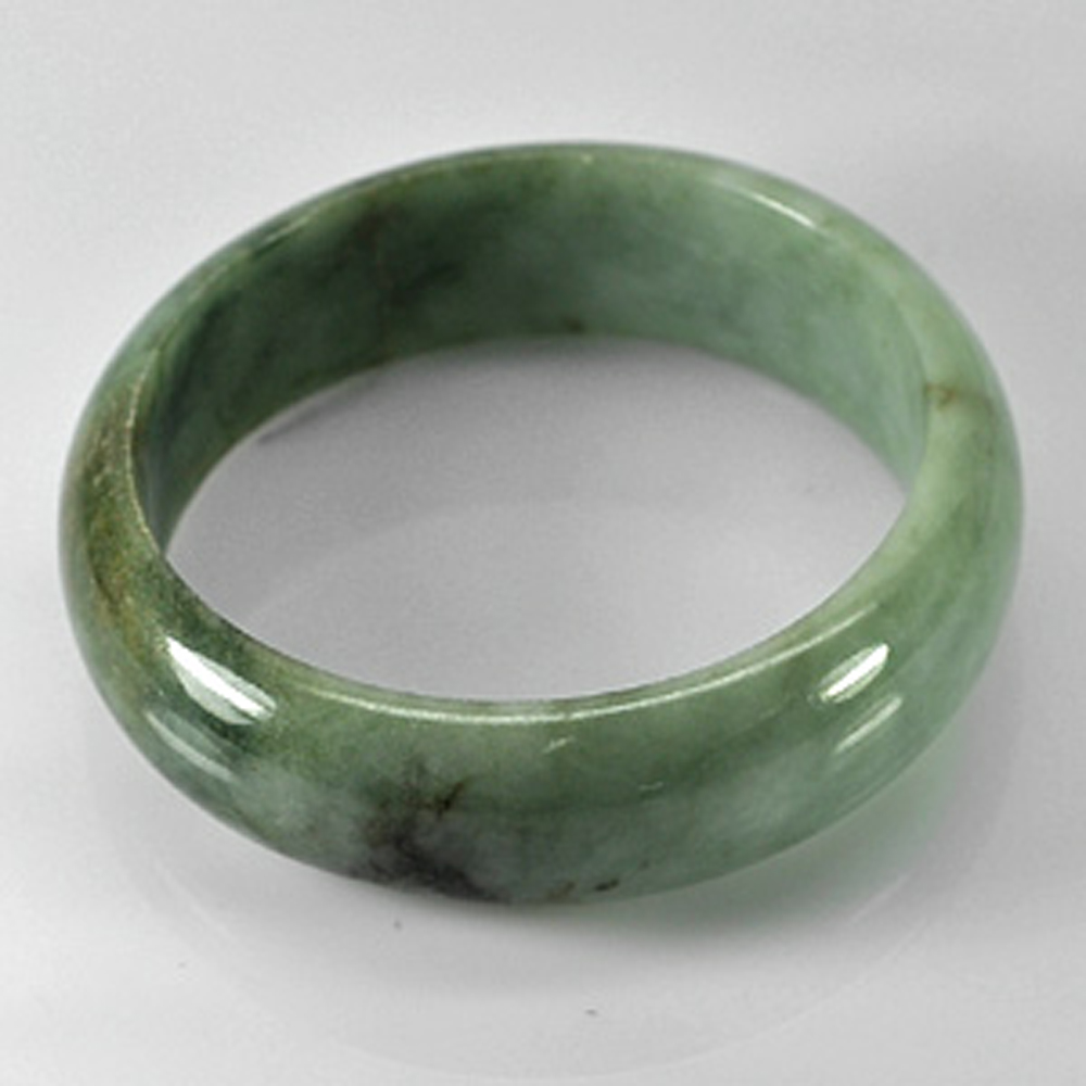 265.27 Ct. Natural Gemstone Green Jade Bangle Size 65 x 53 x 17  Mm. Unheated