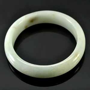 215.89 Ct. Size 65 x 53 x 13 Mm. Natural Green White Jade Bangle Unheated