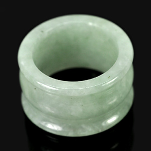 Nice Color 51.89 Ct. Size 9.5 Natural Green White Jade Ring Thailand