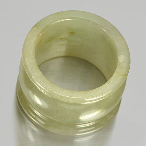 Unheated 48.52 Ct. Natural Gemstone Green White Jade Ring Size 9