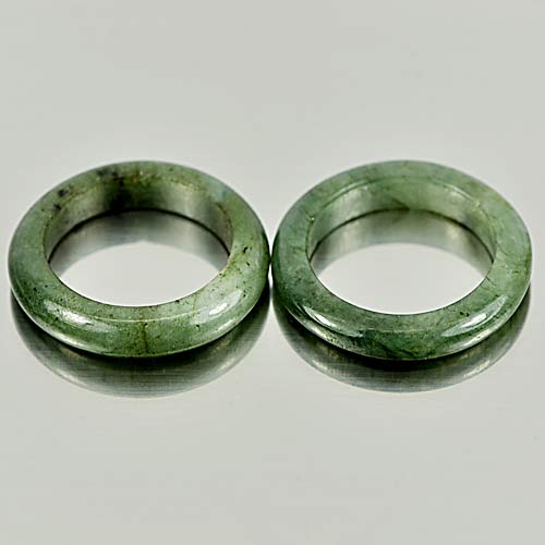 Green Rings Jade Size 5.5 Round Shape 21.81 Ct. 2 Pcs. Natural Gemstones