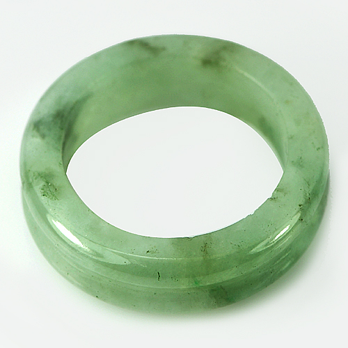 Green White Jadeite Ring Size 7.5 Natural Gemstone Unheated 23.39 Ct.